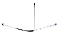 52000 Shower Curtain Rail, Shower Curtain Rod, Approx 90 x 90 cm, Aluminium, Pol...