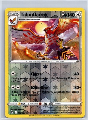 Talonflame 140/203 Rare Evolving Skies Pokemon Reverse Holo NM/M 626c-37