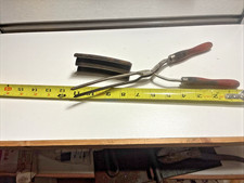 Antique Triple Barrel Curling Iron Wood Handles Vintage Hair Crimper Beauty Tool