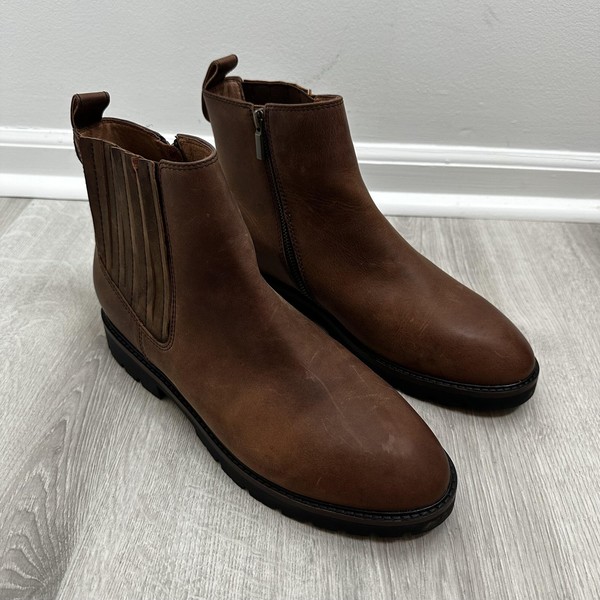 FRANKIE4 Sage Boots Womens Size 11 Brown Leather Ankle Zip Comfortable Shoes