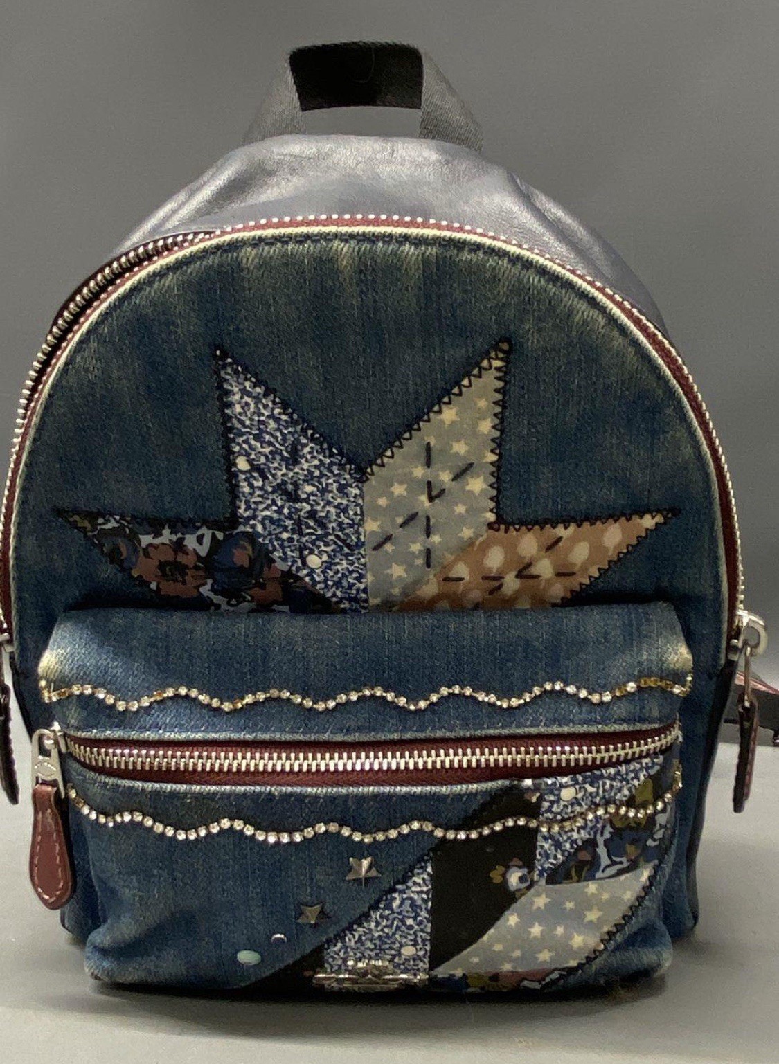 Coach Patchwork Turnlock Backpack Denim Quilt 377… - image 2
