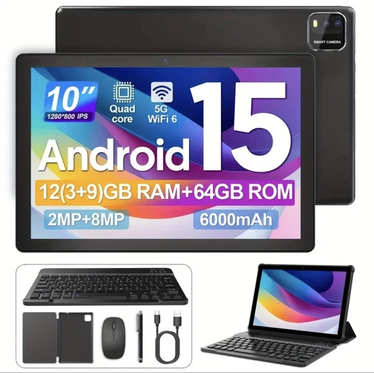 2025 Android 15 Tablet 64 GB ROM (1TB TF) 10 inch 5GWiFi 6000mah Dual Camera New - Image 2 of 4