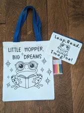 Little Hopper, Big Dreams – Kids DIY Canvas Tote Bag