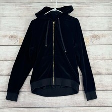 Juicy Couture Full Zip Velour Hoodie Tracksuit Women's L Black Pants  Jacket