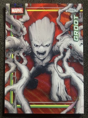 ALPHA! 2026 Topps Chrome Marvel Groot Storm s Red Wave Refractor /5