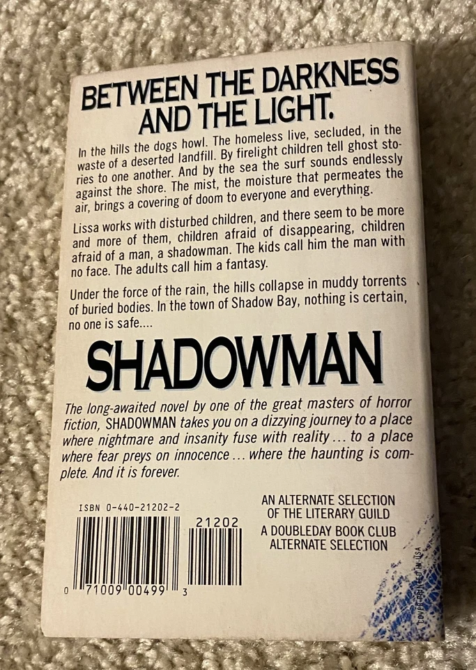 Vintage SIGNED Dennis Etchison Shadowman Shadow Man Paperback Book Dell Abyss Foto 4 de 4
