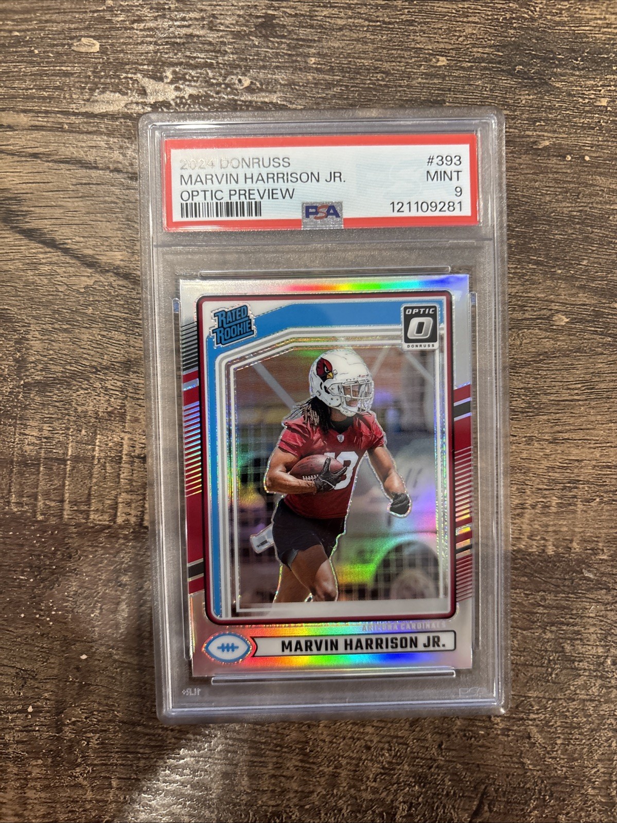 2024 Donruss Marvin Harrison Jr. Optic Preview Holo #393 RC PSA 9