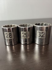 Craftsman 12 Drive Metric 12-point Ez Read Socket Set 3-piece 28-29-32mm Usa