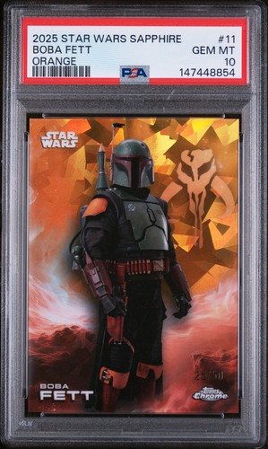 Boba Fett [Padparadscha Sapphire] #11 Star Wars 2025 Topps Chrome card