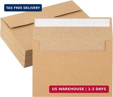 50 Pack Kraft Envelopes - 4 x 6 Inch Brown Kraft Paper Envelopes for Invitations