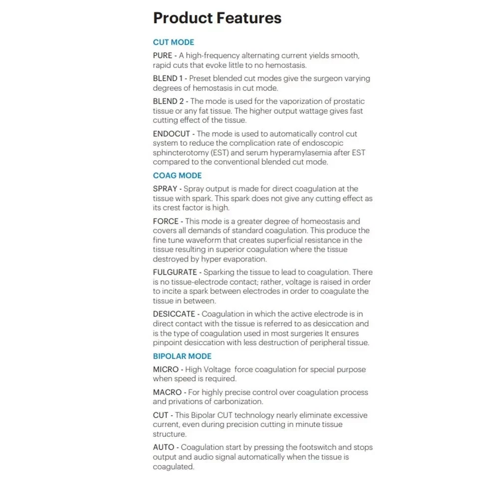 Generador Quirúrgico Electrocirugía Cauterización Monopolar Bipolar Alta Potencia 400W Foto 4 de 4