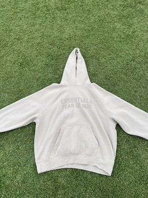 essentials fear of god hoodie worn abit 