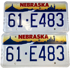 Vintage Nebraska 1993 Auto License Plate Set Pair Sheridan Co 61-E483 Wall Decor