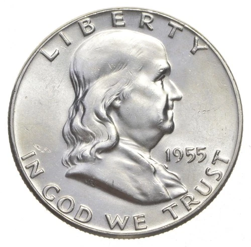 Choice Unc 1955 Franklin Half Dollar Gem BU From Original Roll *4215