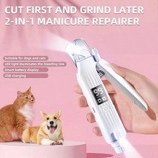 Professional Electric Dog Nail Grinder Quiet Rechargeable LED Pet Grooming Trimm
