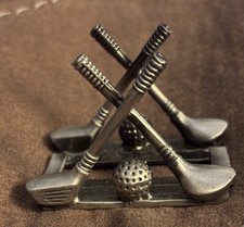 Golf Business Card Holder Pewter Golf Club And Ball