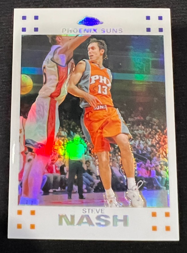STEVE NASH 2007-08 Topps Chrome White Refractor #13 NBA HOF Phoenix Suns #25/99