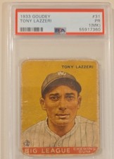 1933 Goudey - Tony Lazzeri #31 - PSA 1 (MK) - New York Yankees