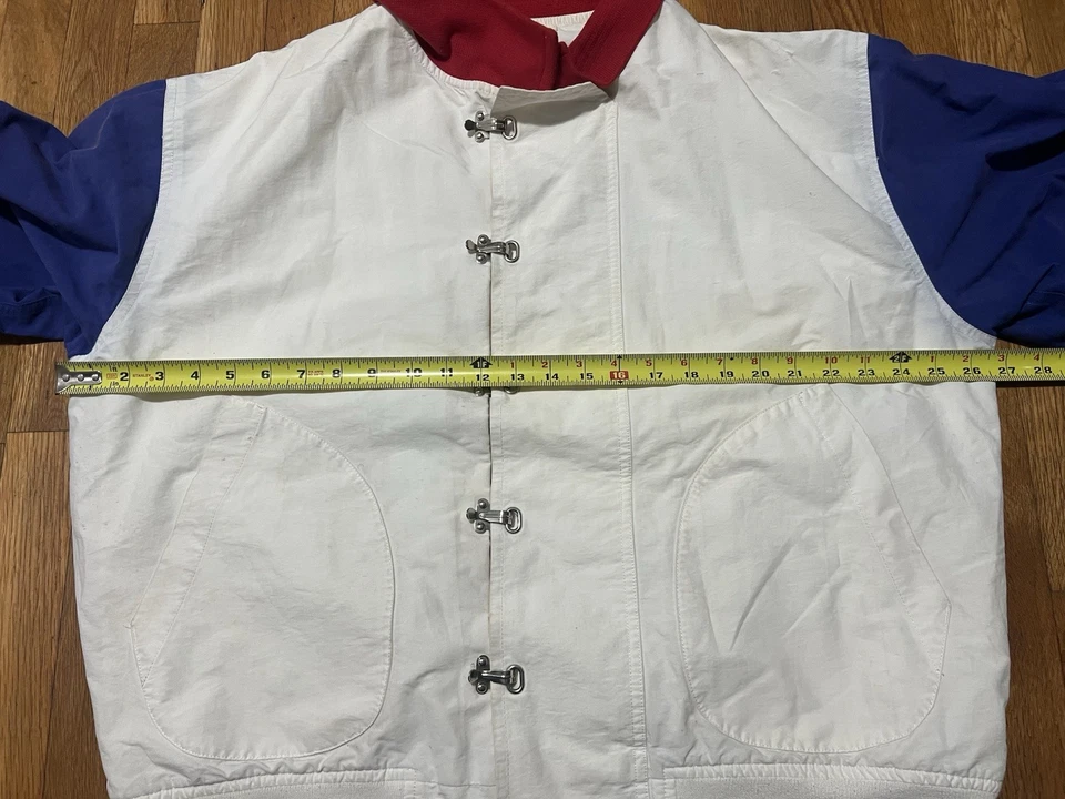 Vtg 90s Polo Ralph Lauren USN Navy Hook Deck Jacket Fireman Clasp Colorblock L - Image 2 of 4