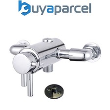 Ruby Chrome Thermostatic Dual Control Exposed Shower Mixer Valve - 150mm Centres