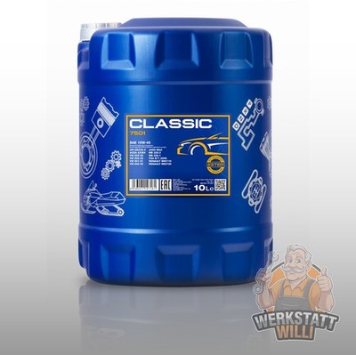 10L LITER MANNOL CLASSIC 10W-40 MOTORÖL MOTOREN-ÖL 10W40 für VW MERCEDES RENAULT