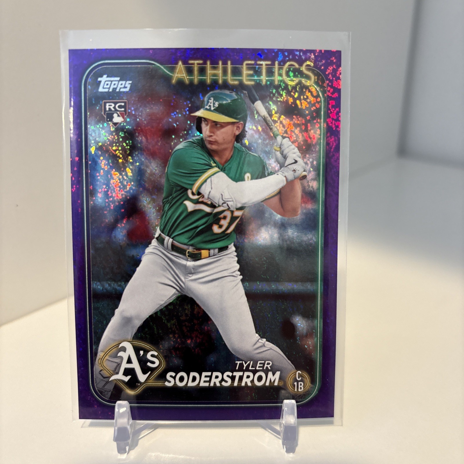 2024 Topps Series 1 - Tyler Soderstrom #244 Purple Holofoil /799 (RC)