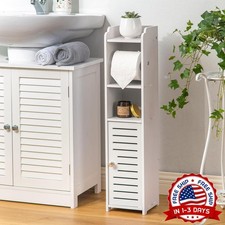 Soporte para papel higi nico, armario de almacenamiento para ba o Blanca NUEVO