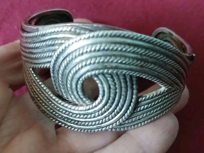 Danecraft Sterling Cuff Bracelet Swirl Design Read Descrip.