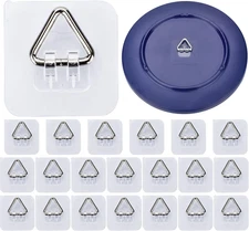 AccEncyc Wall Hangers 20 Pack - Vertical Plate Holders, Adhesive Clear