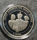 Papua New Guinea 1998 Queen Mother  Charles 5 Kina silver (.93oz) Proof Coin