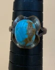 Vintage 925 Sterling Silver Turquoise Ring Size 6 Natural Stone Cracked Patina