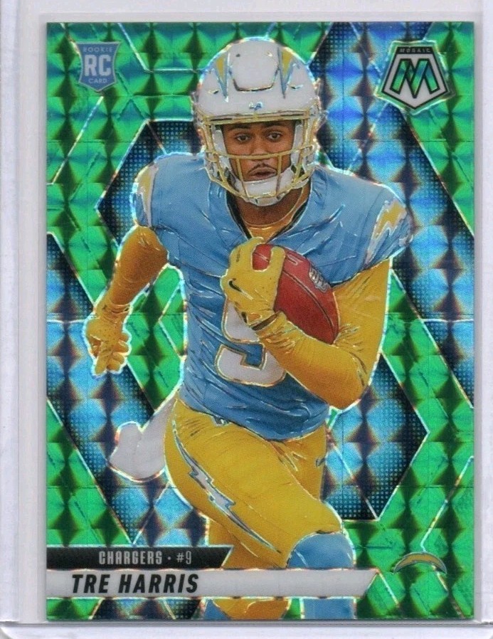 2025 Panini Mosaic Tre Harris Green Mosaic Prizm #326 Los Angeles Chargers