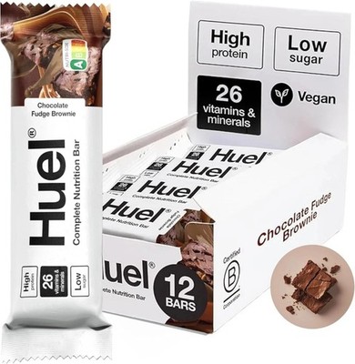 HUEL Complete Nutrition 55g Riegel High Protein Low Sugar Vegan Unter 120 Kalorien