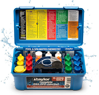 K-2006-SALT FAS-DPD, 9-In-1 Pool & Spa Test Kit, Free & Combined Chlorine, Ph, A