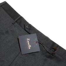 Zanella NWT Dress Pants Size 38 US Parker in Dark Gray Wool Blend