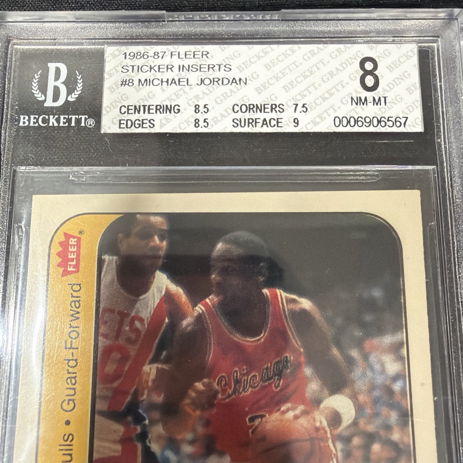 1986-87 Fleer - Stickers Michael Jordan #8 (RC) view 4