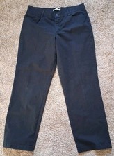   Womens Lee Pants Size 14 Medium Relaxed Straight Leg Stretch Black 34/31 Adult