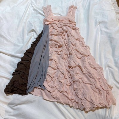 Pixie Girl by Vicki Sieg Kids 4T Pink Brown Ruffle Lace Bow Dress Made in USA