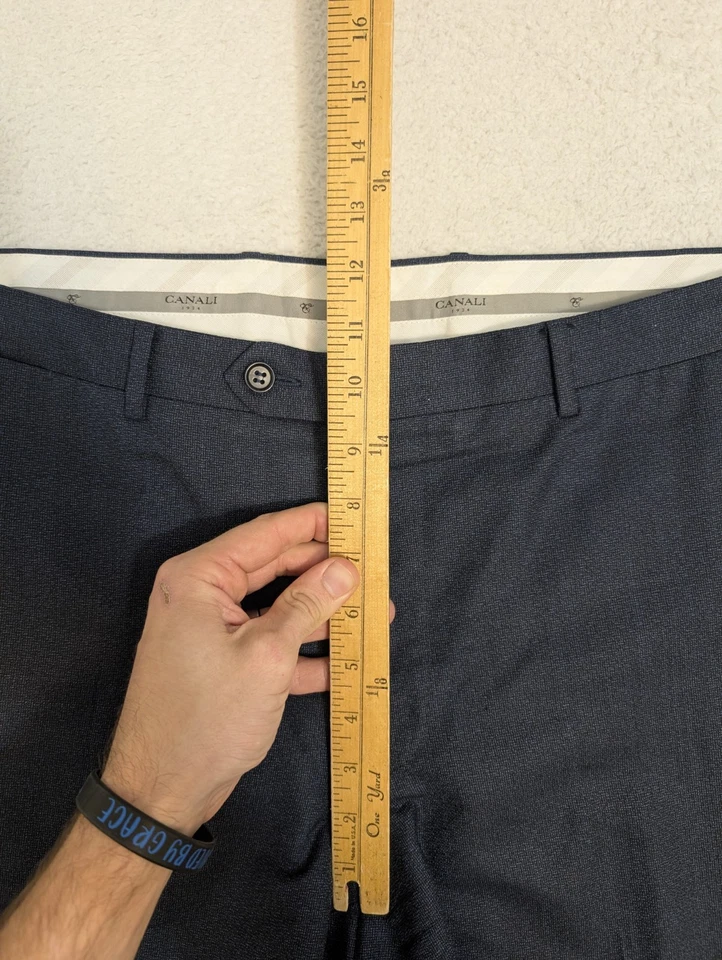 Pantalones de vestir Canali Pantalones Pantalones Hombre 38x32 Azul 100% Lana Hecho en Italia Foto 3 de 4