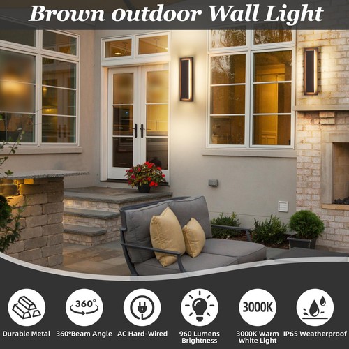 15.7'' Modern Exterior Outdoor Wall Light,Led Porch Front Door Lights Outdoor... - Picture 5 of 7