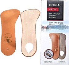 3 Paar Senk-Spreizfu&szlig;-St&uuml;tze Einlage Bergal Leder Fu&szlig;bett mit Pelotte Gr. 36-48
