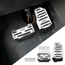 2PCS Non-Slip Car Pedal Covers, Premium Aluminum Alloy Gas and Brake Silver