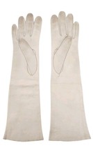 Vintage Jonquet Gant France LEATHER GLOVES Soft Leather Cream/Off White 15" Long