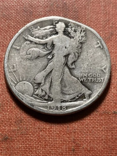 1918-D  Walking Liberty Half Dollar in Fine Condition- No Reserve 90 % Silver