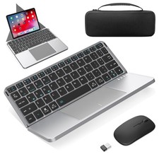 Foldable Keyboard and Mouse, Folding Wireless Bluetooth Keyboard and Mouse Co...