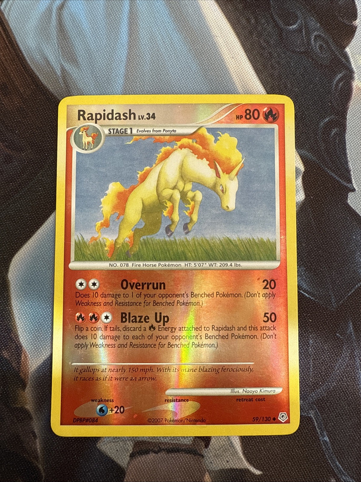Rapidash - 59/130 - Pokemon Diamond & Pearl Reverse Holo Rare NM