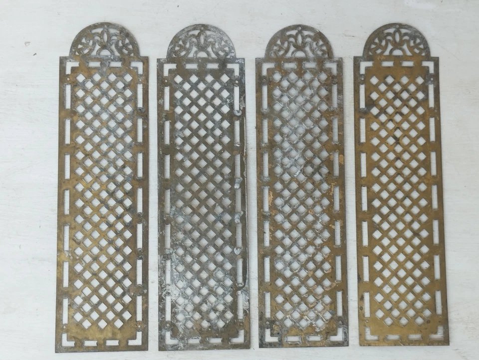 Plaque de propreté ancienne en laiton 6 x 22 cm - lot de 4 - - Photo 4/4