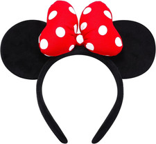 Handmade Mouse Ears Headband for Women and Ladies, Polka Dot Bow Mini Ears Costu