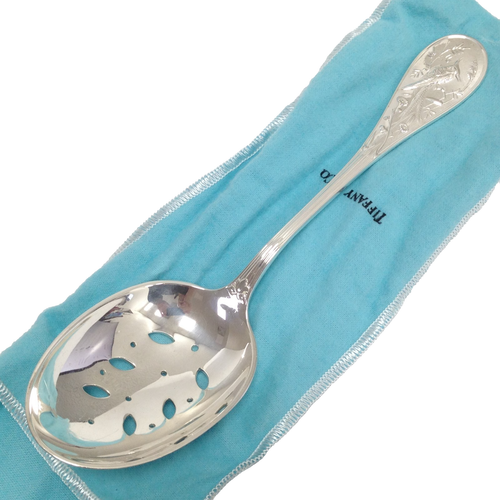 Tiffany & Co Audubon Pierced Vegetable Serving Spoon 9" Sterling Silver 146.8g - Picture 10 of 10