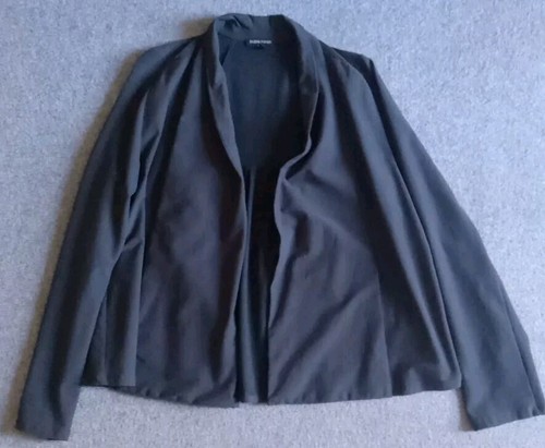 Eileen Fisher Jacke Damen L Bolero vorne offen dunkelgrau Langarm USA EUC